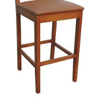 Banqueta Alta Bistrô Quéops Madeira Maciça Encosto Anatômico - Amêndoa Assento Estofado Corano Caramelo - 5