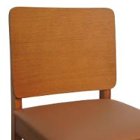 Banqueta Alta Bistrô Quéops Madeira Maciça Encosto Anatômico - Amêndoa Assento Estofado Corano Caramelo - 6