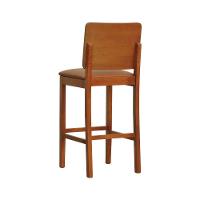 Banqueta Alta Bistrô Quéops Madeira Maciça Encosto Anatômico - Amêndoa Assento Estofado Corano Caramelo - 8