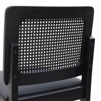 Banqueta Alta Bistrô Madeira Maciça Lyon Assento Estofado Encosto Telinha - Preto Corano Preto - 7