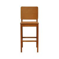 Banqueta Alta Bistrô Quéops Madeira Maciça Encosto Anatômico - Amêndoa Assento Ripado Amêndoa - 2