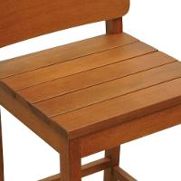 Banqueta Alta Bistrô Quéops Madeira Maciça Encosto Anatômico - Amêndoa Assento Ripado Amêndoa - 5