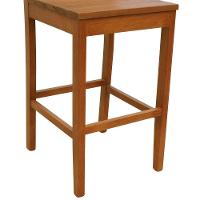 Banqueta Alta Bistrô Quéops Madeira Maciça Encosto Anatômico - Amêndoa Assento Ripado Amêndoa - 6