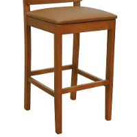 Banqueta Alta Bistrô Lyon Encosto Telinha Amêndoa Madeira Maciça Assento Estofado - Amêndoa Corano Caramelo - 7