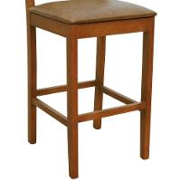 Banqueta Alta Bistrô Lyon Encosto Telinha Amêndoa Madeira Maciça Assento Estofado - Amêndoa Corano Marrom Mescla - 8