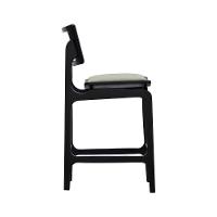 Banqueta Alta Bistrô Apollo Encosto Telinha Natural E Assento Anatômico - Preto Estofado Linho Bege