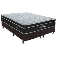 Cama Box King: Colchão Molas Ortobom SuperPocket Elegant  + Base CRC Suede Black(186x198) - 1