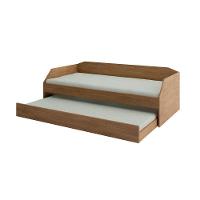 Bicama Solteiro Duo Com Cama Auxiliar Em Mdf Premium Amendoa - Cor: Marrom - 6