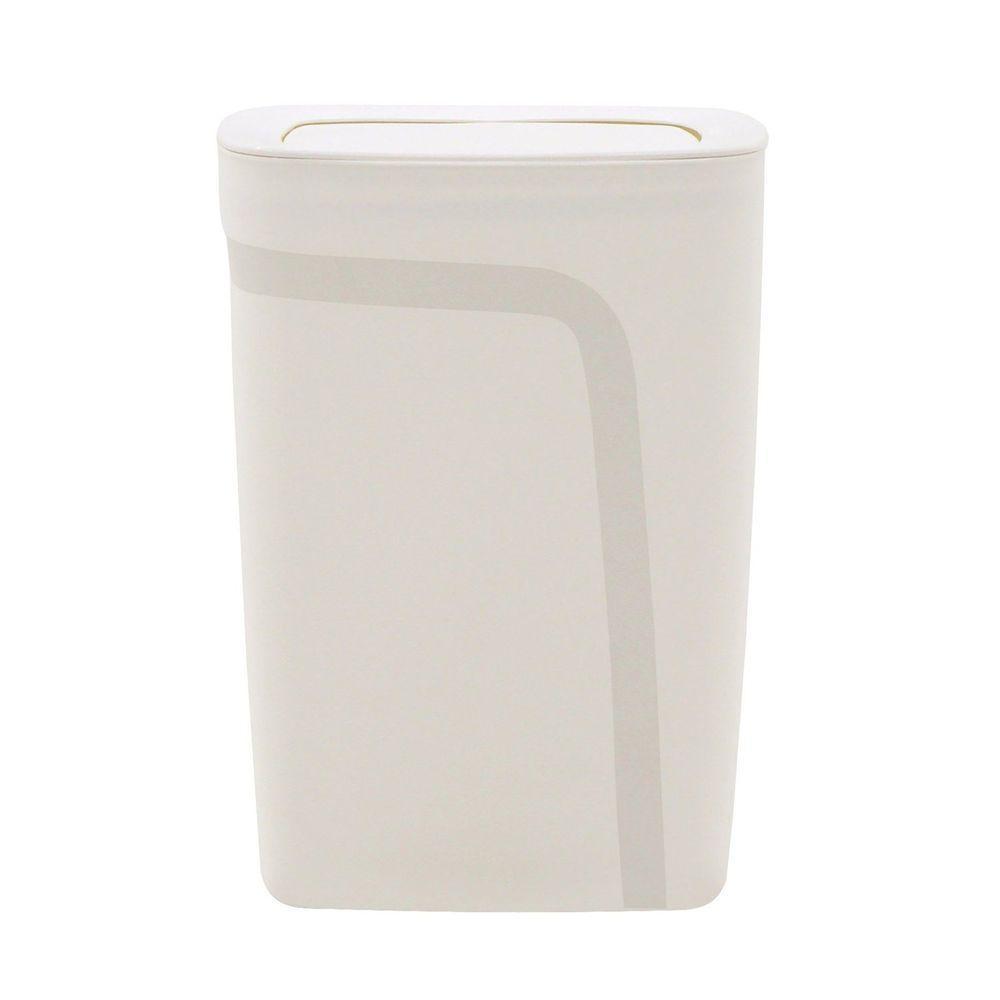 Lixeira Tramontina Compact Em Polipropileno Branco Com Tampa Basculante 10,5 L Tramontina - 4