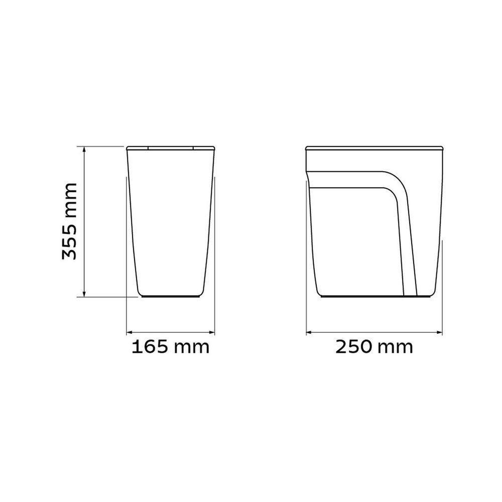 Lixeira Tramontina Compact Em Polipropileno Branco Com Tampa Basculante 10,5 L Tramontina - 5