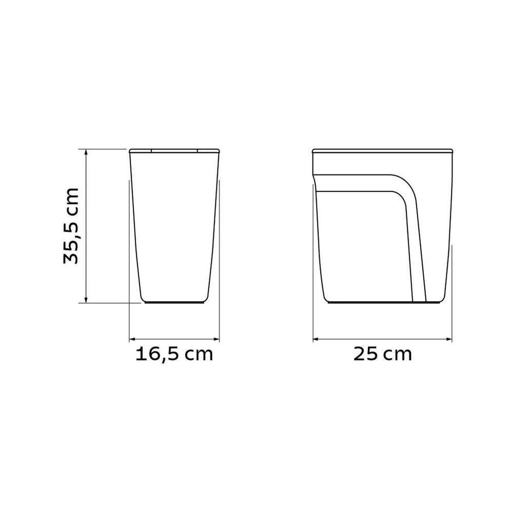 Lixeira Tramontina Compact Em Polipropileno Branco Com Tampa Basculante 10,5 L Tramontina - 7