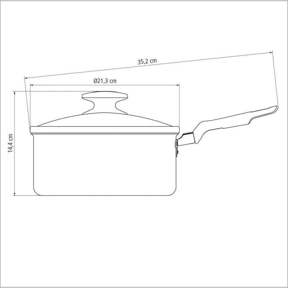 Panela Tramontina Loreto Alumínio Revestimento Antiaderente Starflon 20 Cm 2,8 L Grafite Tramontina - 6