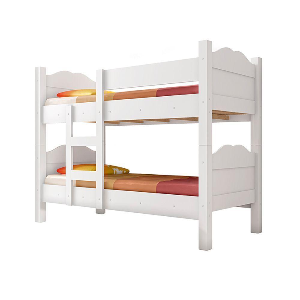 Beliche Multifuncional Que Vira 2 Camas Madrid Com Grades De Proteção - Branco - Cor: Branco - 2