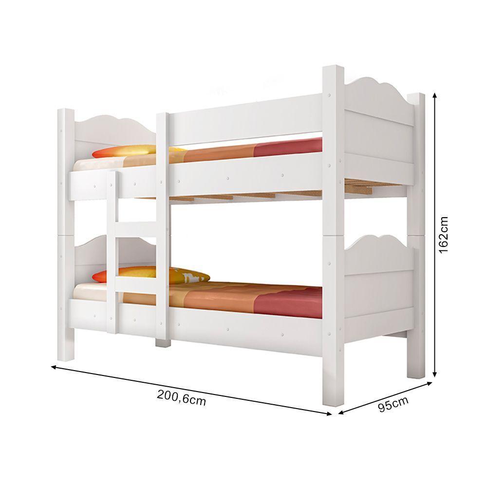 Beliche Multifuncional Que Vira 2 Camas Madrid Com Grades De Proteção - Branco - Cor: Branco - 3