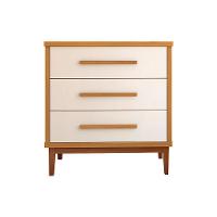 Cômoda Para Quarto 3 Gavetas Charlotte Nature - Off White - Cor: Bege - 4