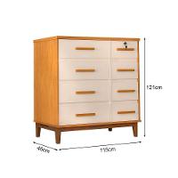 Cômoda Para Quarto 8 Gavetas Detroit Nature- Off White - Cor: Bege - 3