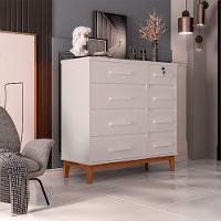 Cômoda Para Quarto 8 Gavetas Detroit Branco - Cor: Branco - 1
