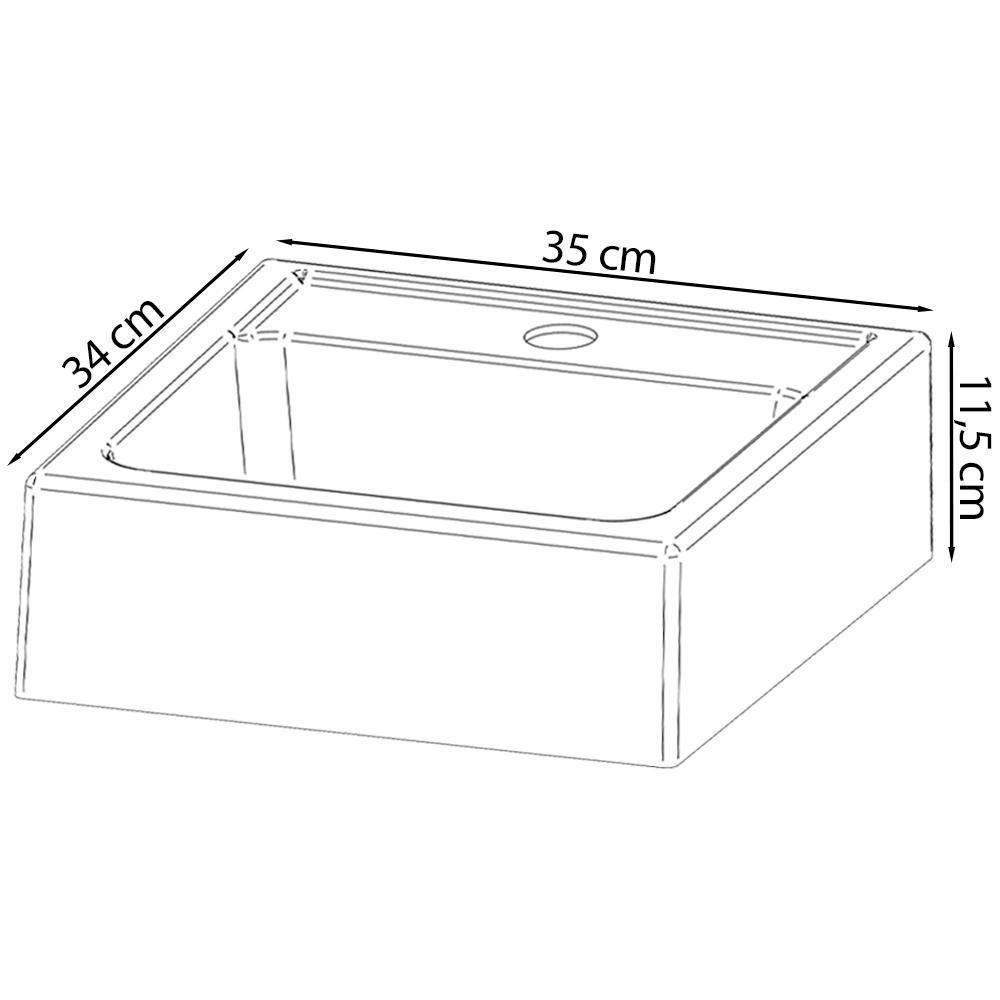 Gabinete Com Cuba Para Banheiro Bn3630x46 Marmore Branco Tecno Mobili Marmore Branco - 5