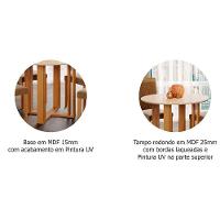 Mesa Para Cozinha Flora + Tampo Madeirado 93cm Nature-off White - Cimol - 2