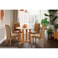 Mesa Para Cozinha Flora + Tampo Madeirado 93cm Nature-off White - Cimol - 3