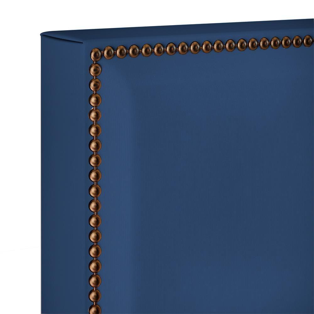 Cabeceira Box Casal King Com Tachas 195 Cm Suede Azul - 2