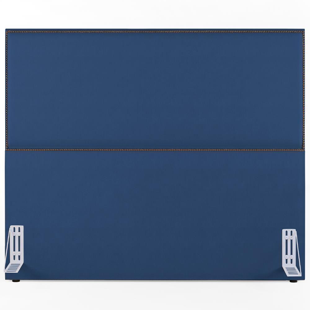 Cabeceira Box Casal King Com Tachas 195 Cm Suede Azul - 4