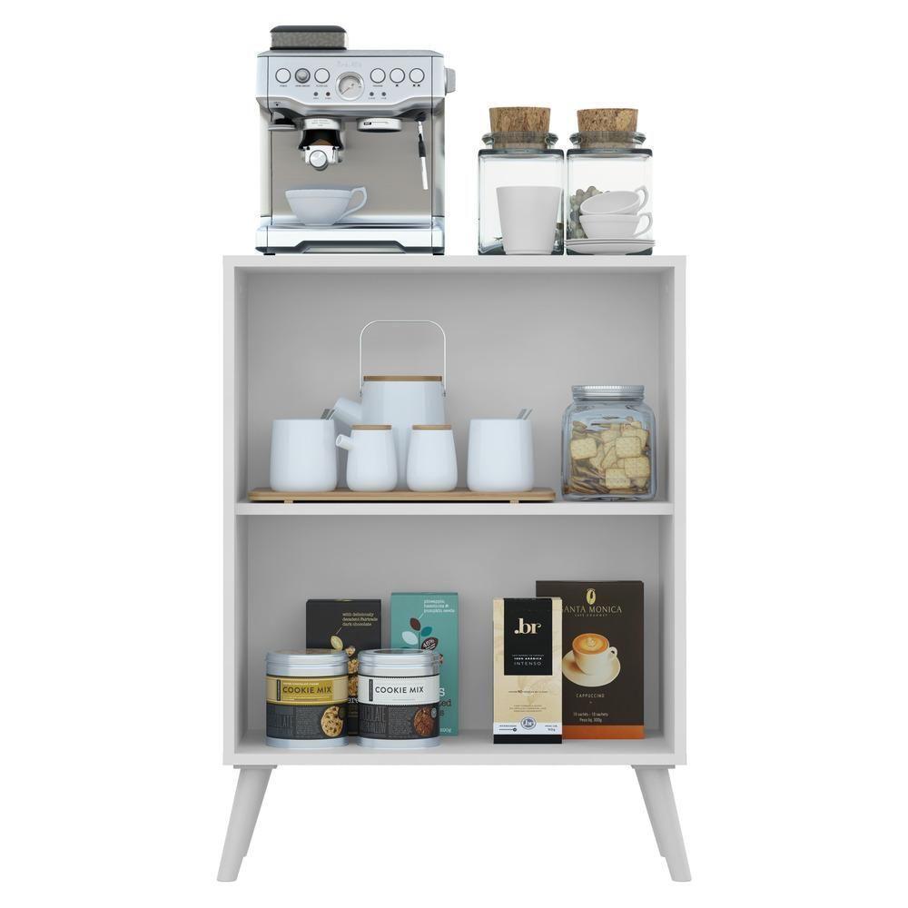 Aparador Buffet 2 Portas Com Espelho Retrô Vegas V3613 Branco Branco - 4