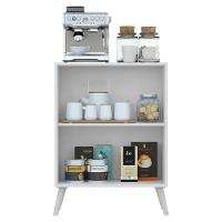 Aparador Buffet 2 Portas Com Espelho Retrô Vegas V3613 Branco Branco