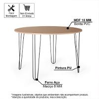 Mesa De Jantar Redonda 4 Lugares 90cm Base De Ferro Hairpin Jade - Straub Web - 3