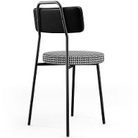 Kit 06 Cadeiras Para Cozinha Sala De Jantar Barcelona L02 Couríssimo Preto Pied Poule - Lyam Decor - 2