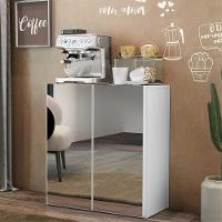 Aparador Buffet 2 Portas Com Espelho Vegas V3611 Branco Branco