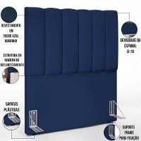 Cabeceira Cama Box Solteiro 100 Cm Dália W01 Azul Marinho