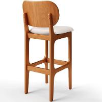 Kit 4 Banquetas Alta Betta Imbuia Whisky Linho Cru - 2