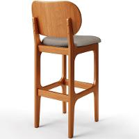 Kit 4 Banquetas Alta Betta Imbuia Whisky Linho Bege - 2