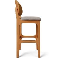 Kit 4 Banquetas Alta Betta Imbuia Whisky Linho Bege - 3