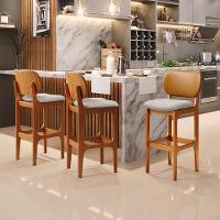 Kit 4 Banquetas Alta Betta Imbuia Whisky Linho Bege - 8