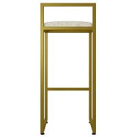 Kit 04 Banquetas Alta Hanna Dourado Linho Cru - 3