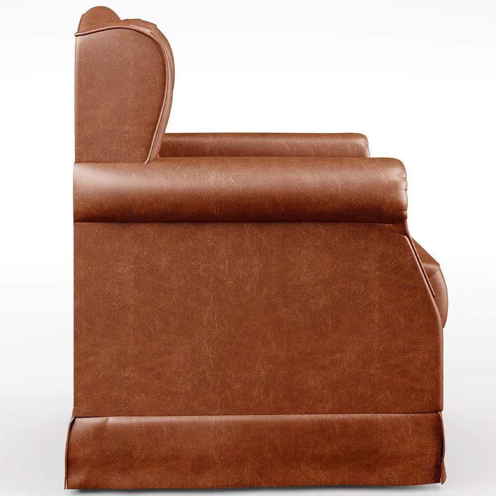 Poltrona Com Balanço E Puff Elisa P02 Couríssimo Camel - 2