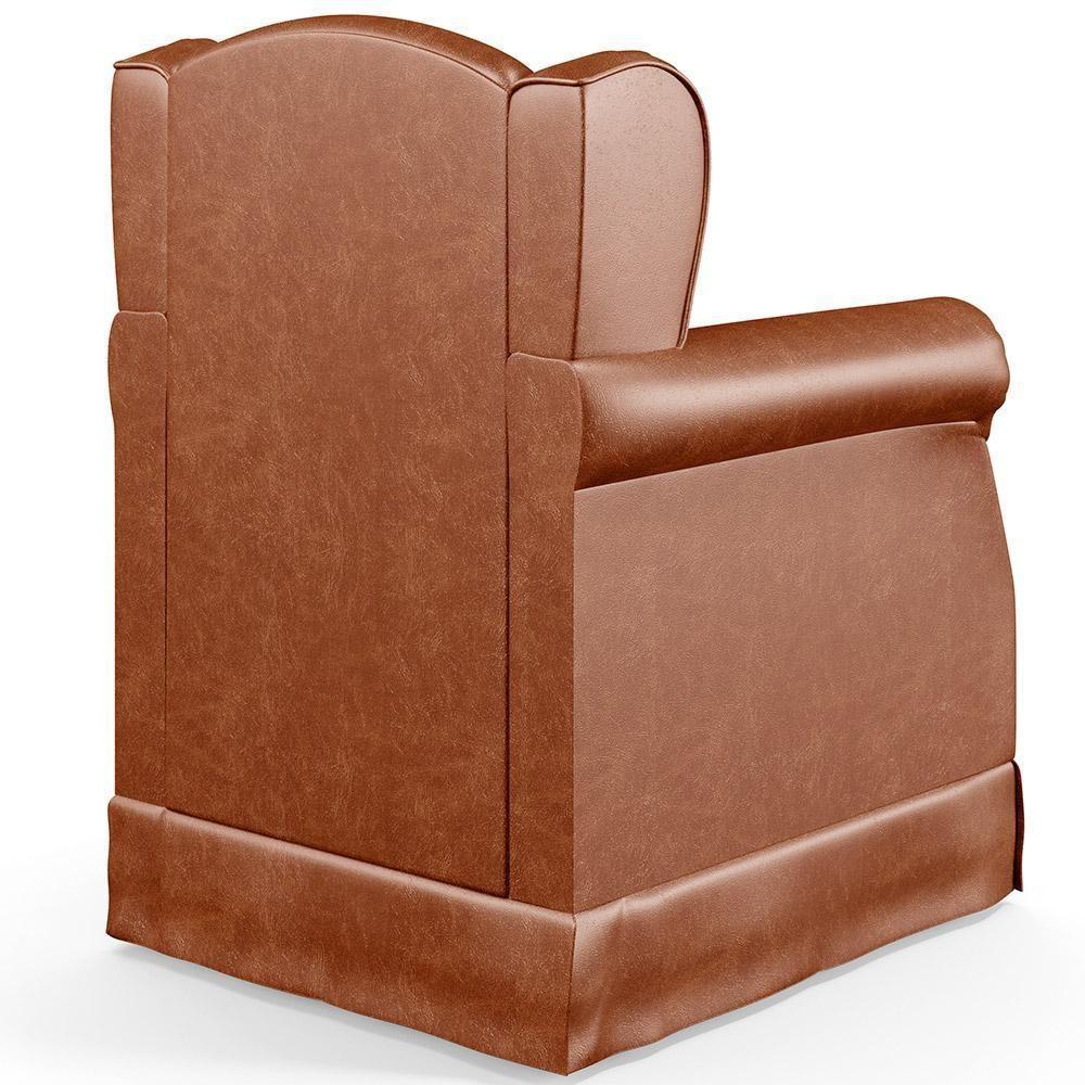 Poltrona Com Balanço E Puff Elisa P02 Couríssimo Camel - 3