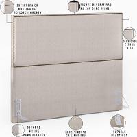 Cabeceira Cama Box Casal Com Tachas 160 Cm Linho Cru - 6