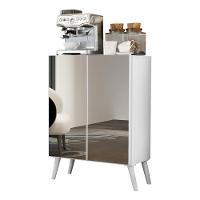 Aparador Buffet 4 Portas Com Espelho Retrô Vegas V3559 Branco Branco - 5