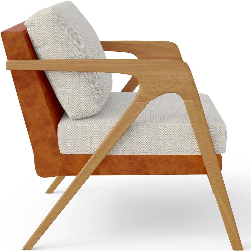 Kit 03 Poltronas Sala L02 Couríssimo Camel Linho Champagne - 3