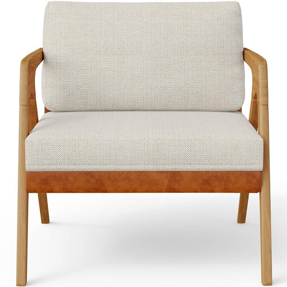 Kit 03 Poltronas Sala L02 Couríssimo Camel Linho Champagne - 4