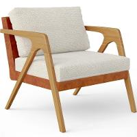 Kit 03 Poltronas Sala L02 Couríssimo Camel Linho Champagne - 7