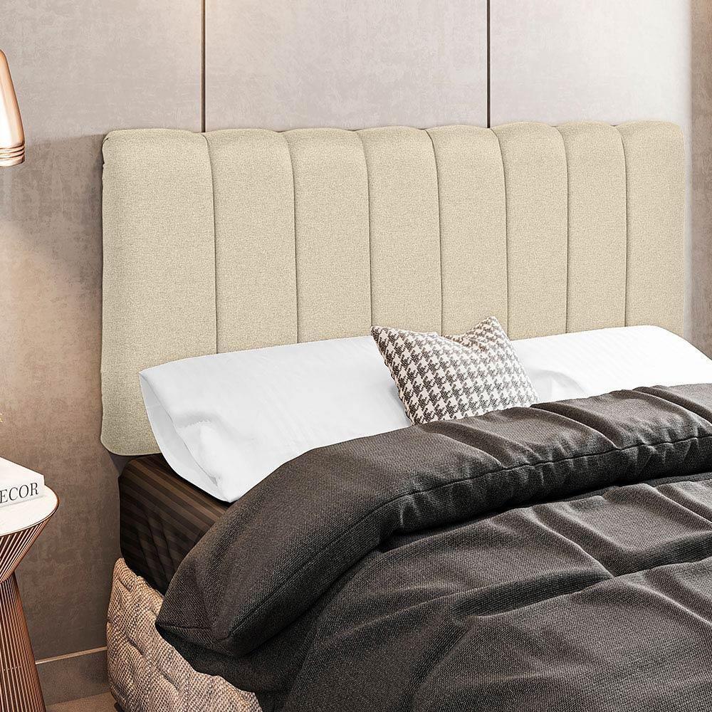 Cabeceira Cama Box Painel Casal 140 Cm Dubai W01 Linho Cru - 4