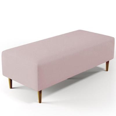 Puff Sala De Estar Bali W01 Pés Palito 120x50 Cm Suede Rosê