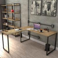Kit Mesa Para Escritório Em L Com 2 Estantes Carvalho - 7