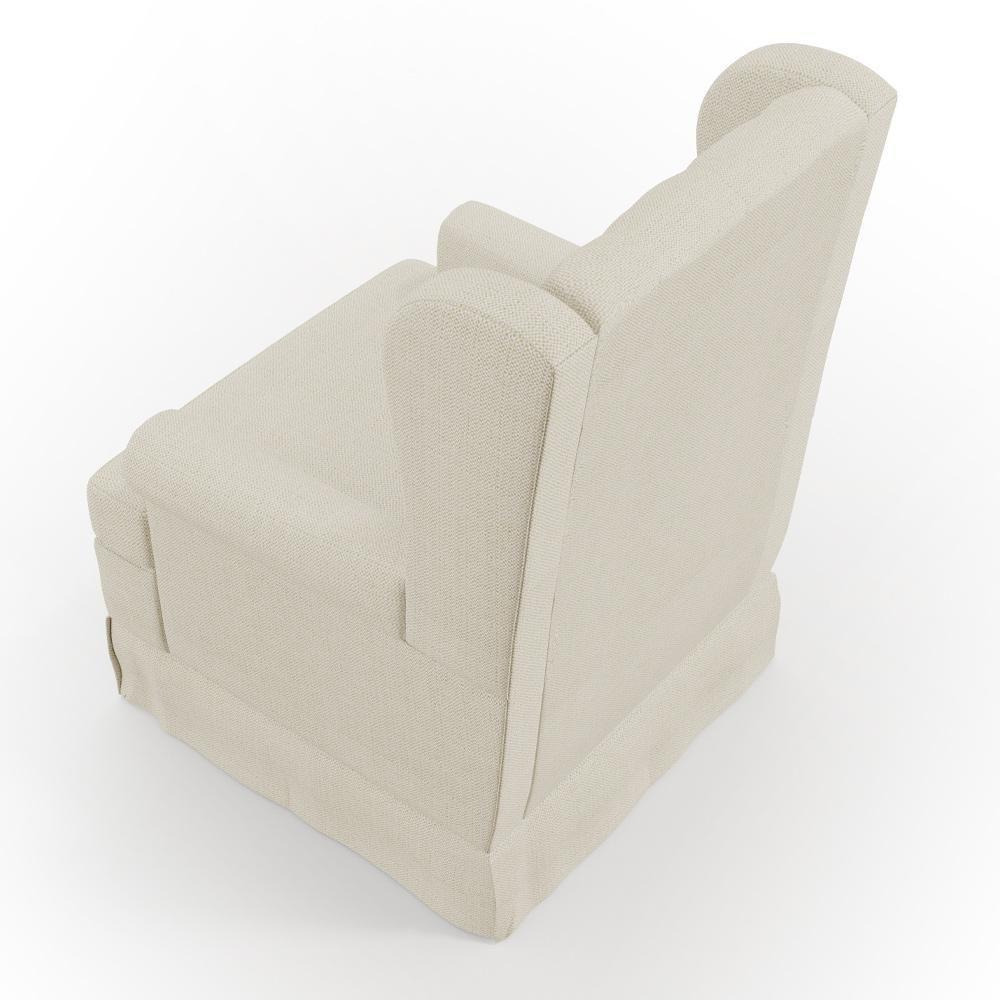 Poltrona E Puff Helena P02 Capitonê Linho Champagne - 3