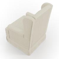 Poltrona E Puff Helena P02 Capitonê Linho Champagne - 3