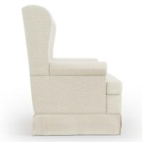 Poltrona E Puff Helena P02 Capitonê Linho Champagne